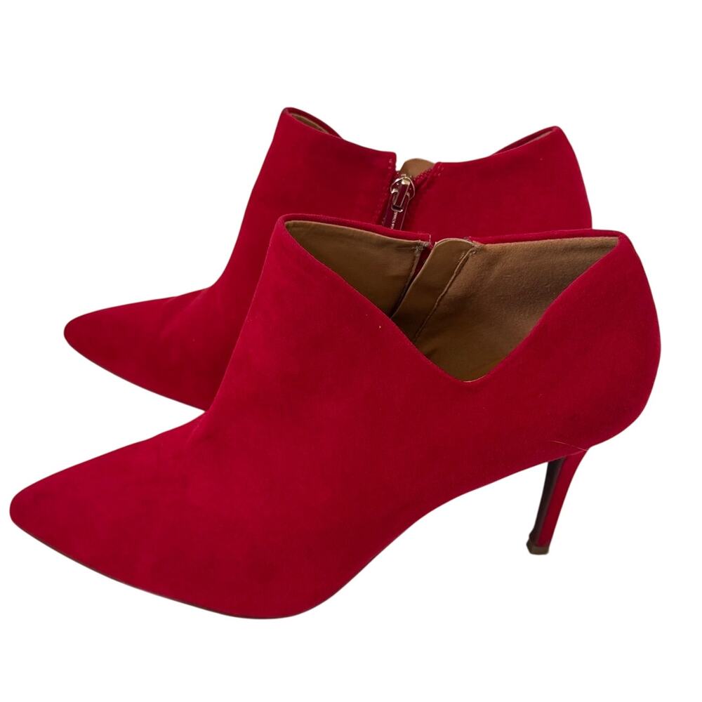 Women's Jessica Simpson High Heels Wicked Red Supreme Microsuede Pumps Size 10